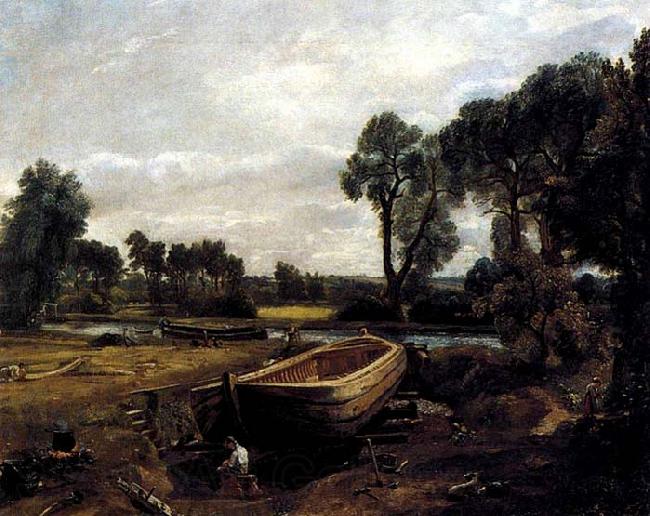 John Constable Boat-Building on the Stour France oil painting art